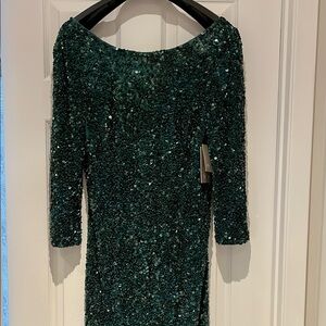 Sequin Green  Embellished Cocktail Dress . THEIA